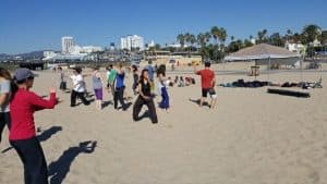 Tai Chi class at Santa Monica beach