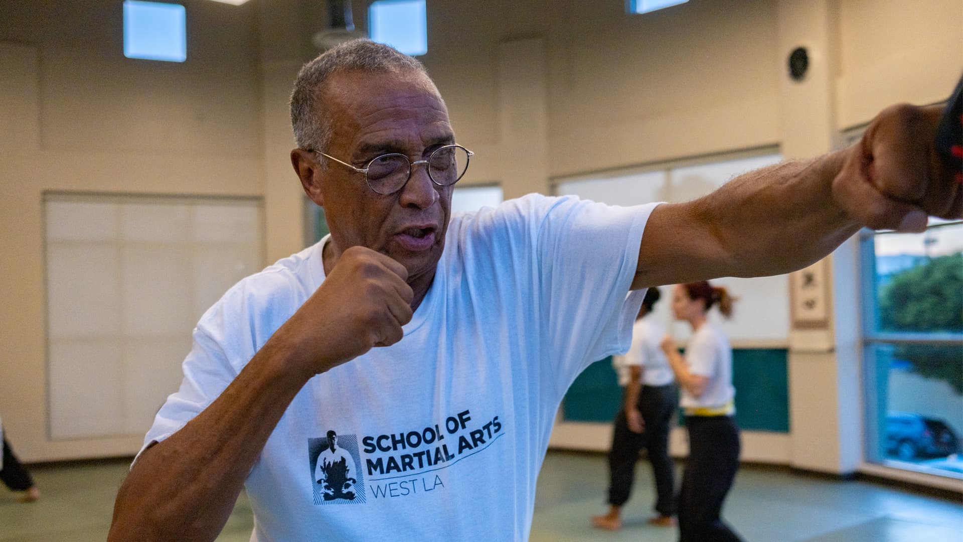 Adult dojo mitt hook punch 